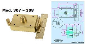 cerradura modelo 307-308 inceca